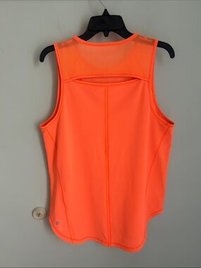 lululemon athletica Neon Orange Mesh-Back Tank Top